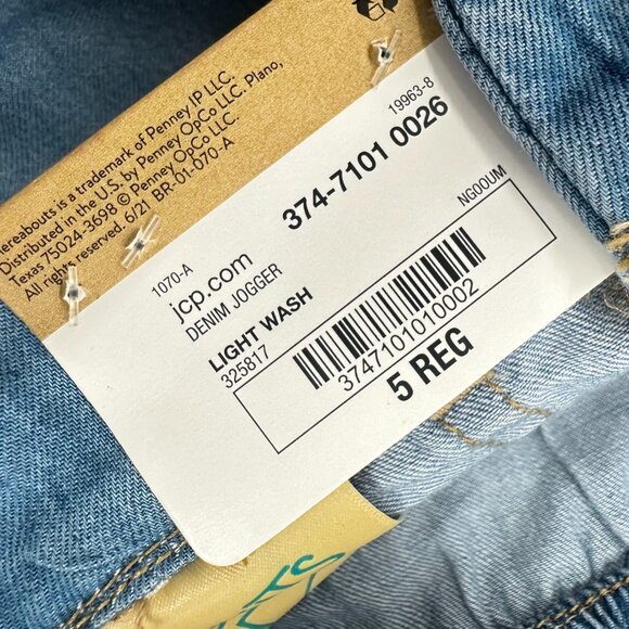 NEW! Thereabouts Boys Kids Denim Joggers Pants Light Wash 5 Reg $36 Cotton Blend - Picture 8 of 12